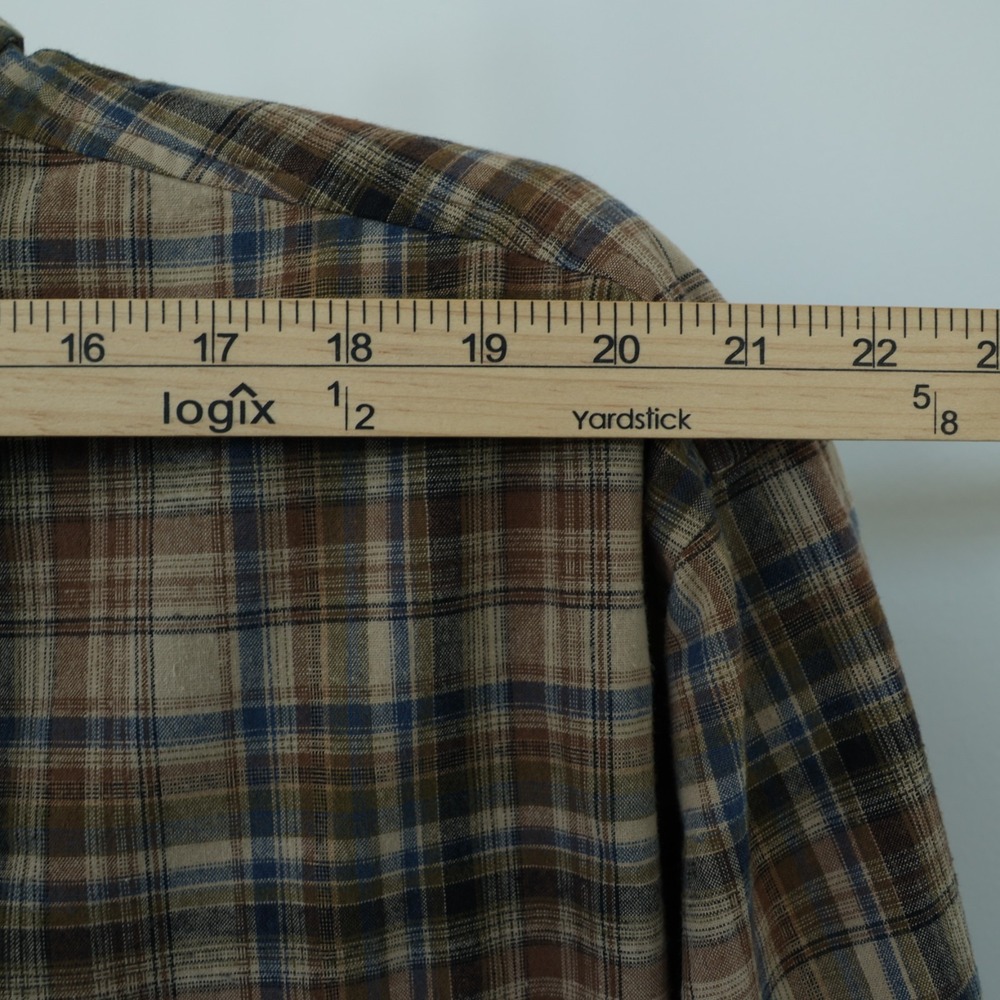 Pendleton Hiker‎ Shirt Men's XL Tan/Brown Plaid Long Sleeve Woven Cotton Outdoor - Picture 10 of 12
